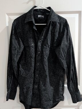 Panhandle Black Paisley Snap Shirt - Textured Western Style